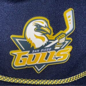 San Diego Gulls Navy Blue/Yellow AHL Hockey Truckers Hat, Mesh, Snap Back EUC